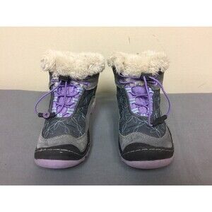 Jambu Kids Girls Magnolia Boot - suede/textile upper  Size 2 M Grey/Purple